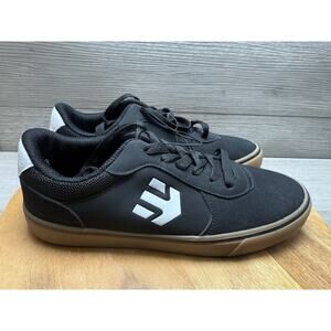 Etnies Mens Flip Black White Canvas Skate Shoes Skateboard Sneakers Size 7.5